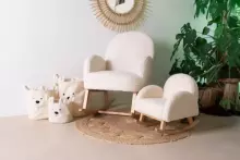 Childhome Rocking Chair Art.BB65182 Teddy Of White  Кресло-качалка для кормления