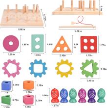 Wooderma Montessori Toy 3 in 1 Art.241381 Koka puzle Montessori
