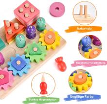 Wooderma Montessori Toy 3 in 1 Art.241381 Koka puzle Montessori