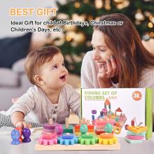 Wooderma Montessori Toy 3 in 1 Art.241381 Koka puzle Montessori