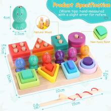 Montessori Toy 3 in 1 Art.241383  Деревянный пазл Монтессори