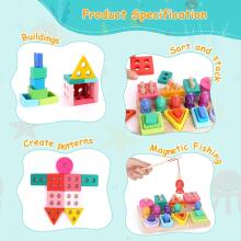 Montessori Toy 3 in 1 Art.241383  Деревянный пазл Монтессори