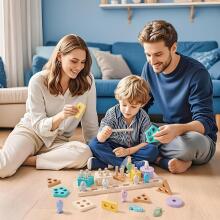 Atoylink Montessori Toy 3 in 1 Art.241383 Деревянный пазл Монтессори