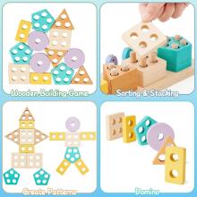 Atoylink Montessori Toy 3 in 1 Art.241383 Деревянный пазл Монтессори