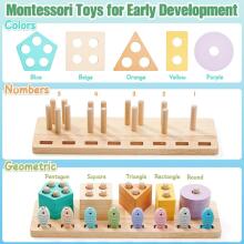 Atoylink Montessori Toy 3 in 1 Art.241383 Деревянный пазл Монтессори