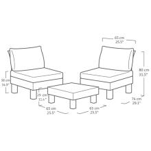 Garden furniture set Elements Balcony Set gray/light gray