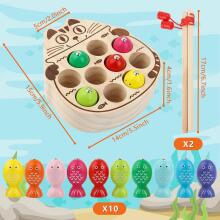Ukofew Magnetic Fishing Game  Art.241408 Koka puzle ar magnētiem Makškērešana