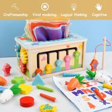 Focenat Montessori Wooden Toy 9-in-1 Art.241410    Деревянный пазл Монтессори