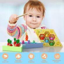 Uping Magnetic Fishing Game Art.241408 Montessori Wooden Puzzle Fishing