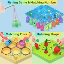 Uping Magnetic Fishing Game Art.241408 Montessori Wooden Puzzle Fishing