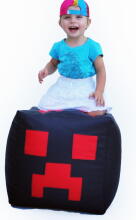 Qubo™ The Cube 50 Minecraft Art.241479 Apple Sēžammaiss, Puffs, Mīkstais bean bags