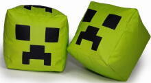 Qubo™ The Cube 50 Minecraft Art.241479 Apple Sēžammaiss, Puffs, Mīkstais bean bags