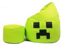 Qubo™  Drop Minecraft Art.241762 Apple Кресло мешок, бин бег (bean bag), кресло груша, пуф