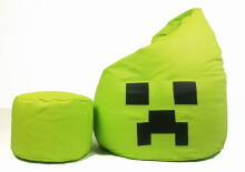 Qubo™  Drop Minecraft XL Art.241765 Сranberry Кресло мешок, бин бег (bean bag), кресло груша, пуф