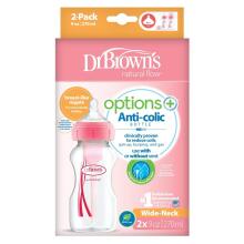 Dr.Browns WB92601 Wide neck bottle 270 ml PP OPTIONS PLUS 2 PACK pink