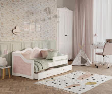 AJK Lili 1608 Crystal Art.241948 Light Pink  pusaudžu gulta 180x80cm