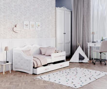 AJK Lili 1608 Crystal Art.241948 White подростковая кровать 180x80см