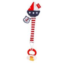 Fehn - Pacifier holder - Boat - Navy/red