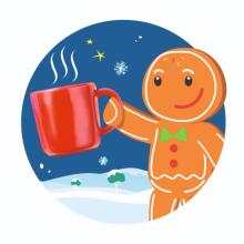 Magic Moments SF - Eraser gingerbread man with cup. 2 assorted