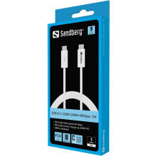 Sandberg 136-56 USB-C to USB-C USB4 PD 240W + 40Gbps cable, 1M