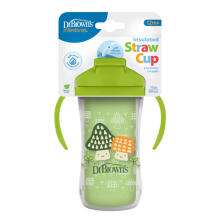 Dr.Browns TC01203 Thermo mug with straw 300ml green + 12m