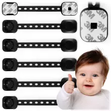 Ricokids Strap Lock Art.7798202 Black  Skapja,/ledusskapja atvilktnes aizsardzība,6 gab
