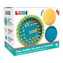 LUDI sensorās bumbiņas, zilas un dzeltenas 3 gab.