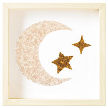 Room Accesories Art.246383 Decorative wall art in frame  "Moon" – fluffy textile panel for kids' room