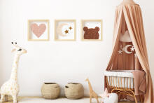 Room Accesories Art.246384 Decorative wall art in frame  "Heart" – fluffy textile panel for kids' room