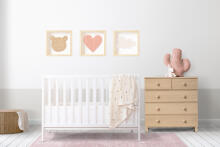 Room Accesories Art.246384 Decorative wall art in frame  "Heart" – fluffy textile panel for kids' room
