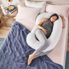La Bebe™ Maternity Satin Pillow Sì -Duo Art.246555 Сатиновая ткань, серый. Многофункциональная подушка/подкова для беременных с наполнителем memory foam