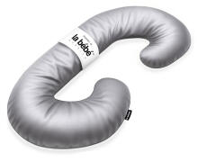 La Bebe™ Maternity Satin Pillow Sì -Duo Art.246555 Сатиновая ткань, серый. Многофункциональная подушка/подкова для беременных с наполнителем memory foam