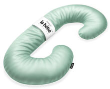 La Bebe™ Maternity Satin Pillow Sì - Duo Art. Art.246559 Satīna audums, gaiši zaļš. Daudzfunkcionāls spilvens/pakavs grūtniecēm, ar memory foam