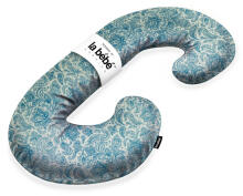 La Bebe™ Maternity Satin Pillow Sì - Duo Art.246563 Satīna audums, pelēks ar rakstu. Daudzfunkcionāls spilvens/pakavs grūtniecēm, ar memory foam
