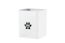 Коробка для корма 4Living Pet Paw белая с черной крышкой 12x12x17 см
