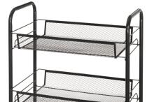 4Living Storage cart Mesh 3-layers with wheels black