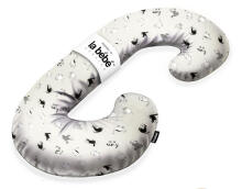 La Bebe™ Maternity Pillow Sì -Duo Art.223738 Хлопковая ткань, Серый с рисунком. Многофункциональная подушка/подкова для беременных  с наполнителем memory foam