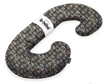 La Bebe™ Maternity Pillow Sì -Duo Art. 223741 Хлопковая ткань, чёрная с узором. Многофункциональная подушка/подкова для беременных  с наполнителем memory foam