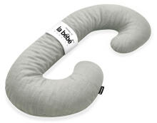 La Bebe™ Maternity Pillow Sì - Duo Art.286550 Linen fabric, grey. Multifunctional maternity pillow with memory foam filling