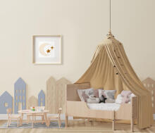Room Accesories Art.296386 Dekoratīvs tekstila sienas dekors bērnistabai "Mini lācītis"– mīksts attēls rāmī