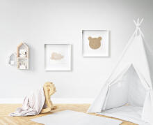 Room Accesories Art.487994 Decorative wall art in frame "Bunny" – fluffy textile panel for kids' room
