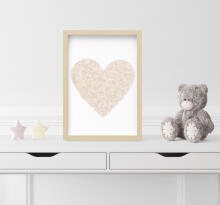 Room Accesories Art.676391 Dekoratīvs tekstila sienas dekors bērnistabai "Sirsniņa"– mīksts attēls rāmī
