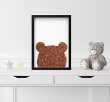 Room Accesories Art.453348 Decorative wall art in frame "Bear" – fluffy textile panel for kids' room