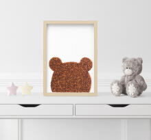 Room Accesories Art.453348 Decorative wall art in frame "Bear" – fluffy textile panel for kids' room