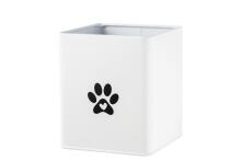 Коробка для корма 4Living Pet Paw белая с черной крышкой 14x14x19 см