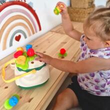 WOOPIE BABY Ziedu groza šķirotājs Attīstošā puzle ar diegiem