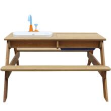 AXI Emily Picnic Table with Bench and Faucet-Operated Sink and Water/Sand Containers
