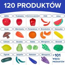 WOOPIE virtuves komplekts, veikals, dārzeņi, augļi, 120 gab.