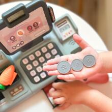 WOOPIE Kids Store Cash Register Scanner Scale Microphone + 25 Accessories
