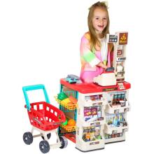 WOOPIE Supermarket Store with Shopping Cart Scale Cash Register Scanner + 48 Accs.